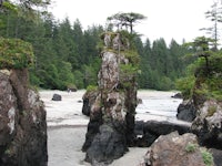 rock formations on a beach